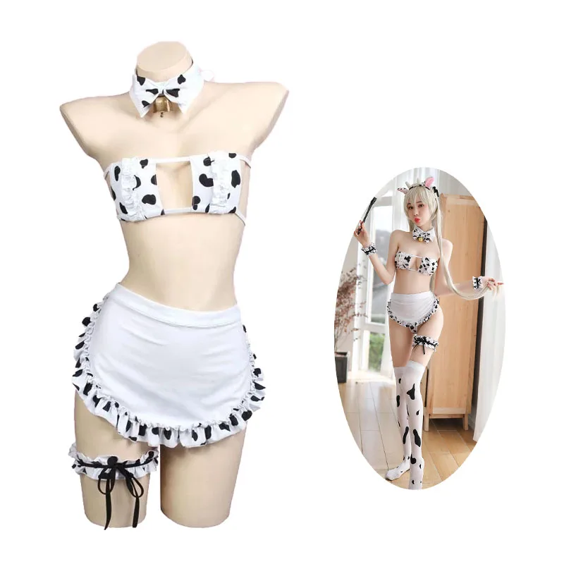 Женский комплект японского аниме молоко Корова соблазнительный костюм для