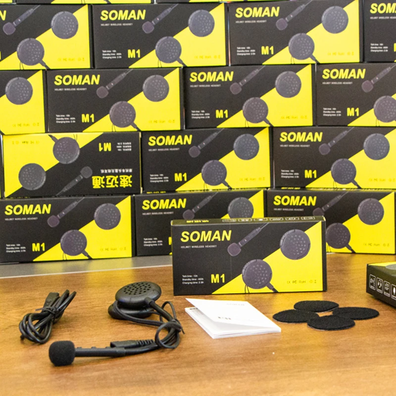 Soman Bluetooth мотоциклетный шлем гарнитура водонепроницаемые беспроводные наушники