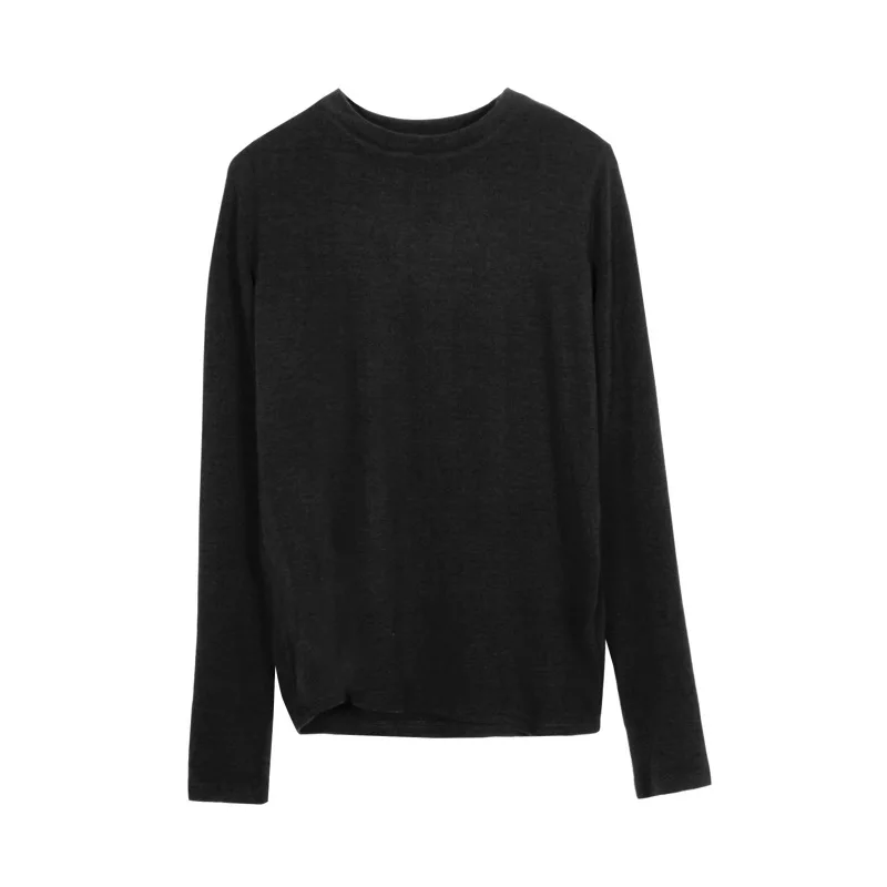 Серая футболка 2019 с длинным рукавом женская графическим принтом на осень модная