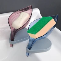 leaf shape drain soap box transparent soap dish bathroom soap holder bathroom supplies tray gadgets bathroom accessories