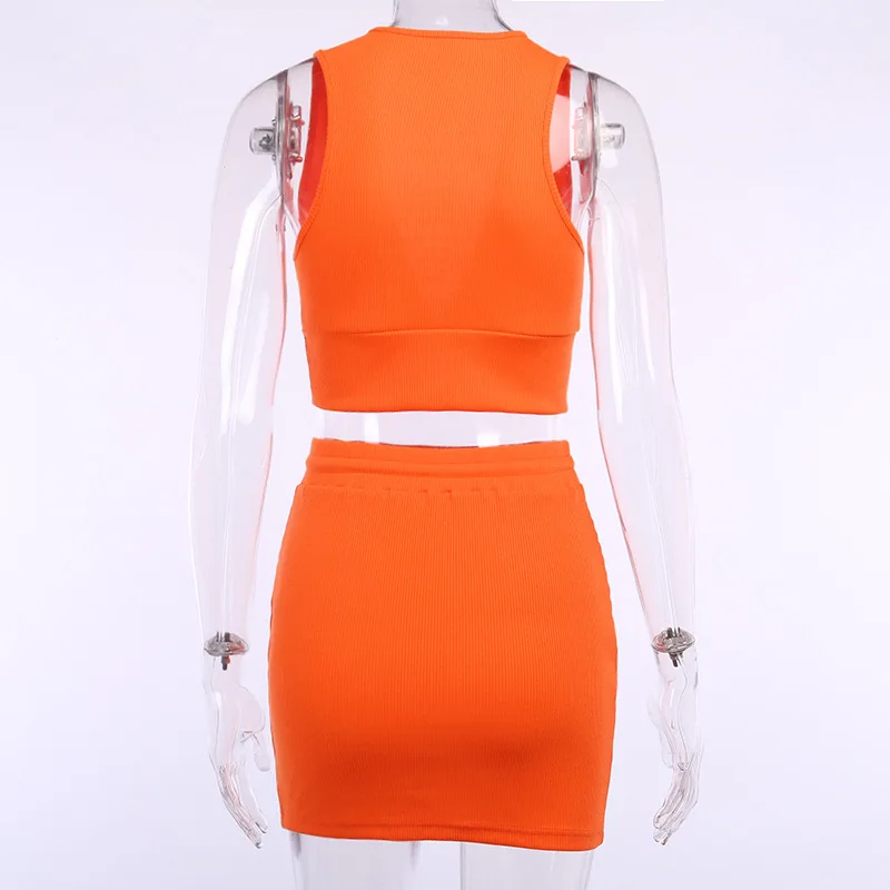 

Two Piece Skirt Set Summer 2020 Sexy 2 Piece Set Women Skirt and Top Matching Set Club Outfits Ensemble Femme Conjuntos De Mujer