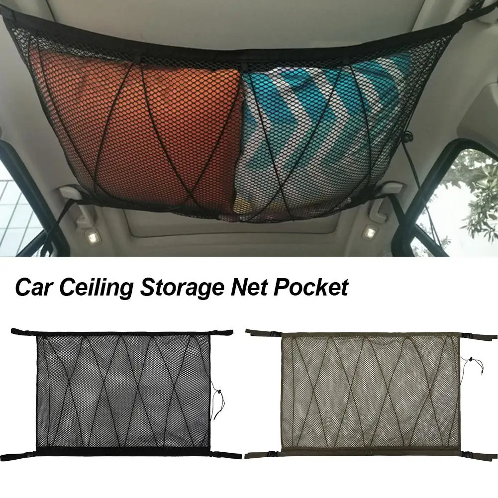 

Car Ceiling Storage Net Pocket Car Roof Interior Cargo Net Bag Portable Car Trunk Storage Pouch Sundries Storage Organizer