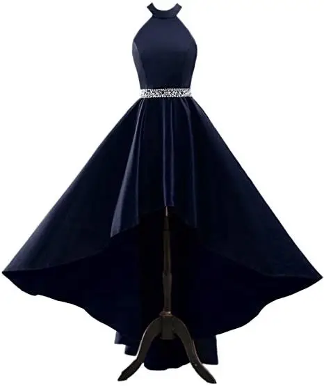 Angelsbridep High-Neck Evening Dresses Gala Gowns Robes De Soiree Sexy Natural Waist Satin Formal Prom Party Pageant | Свадьбы и