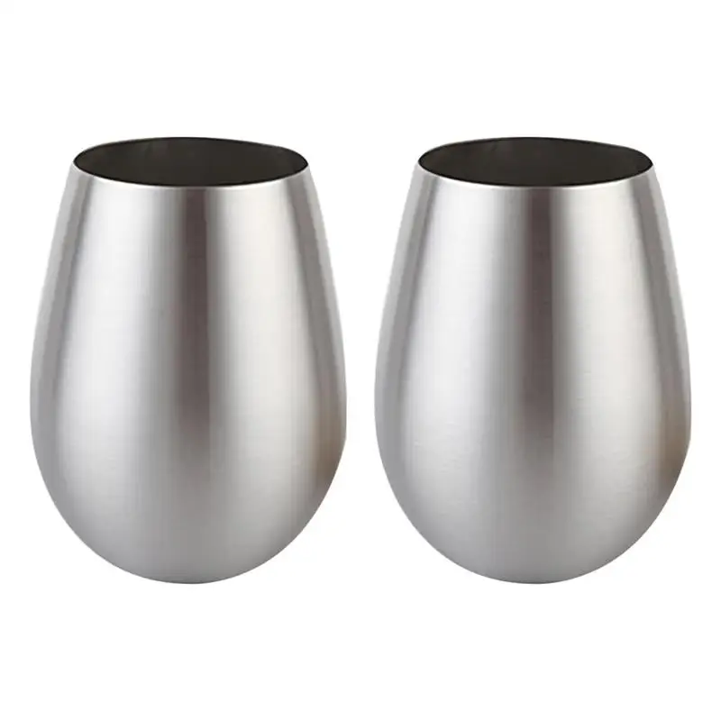 

Wine Glass 18oz Stemless Stainless Steel Cocktail Champagne Cup for Home Camping Picnics