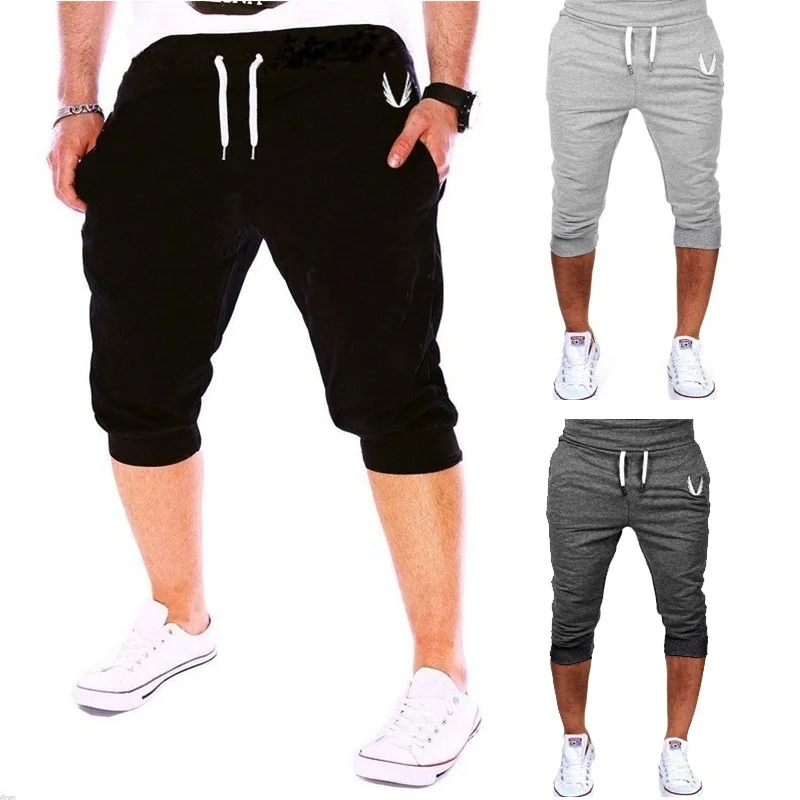 Мужские спортивные шорты ZOGAA однотонные джоггеры до колен штаны для отдыха