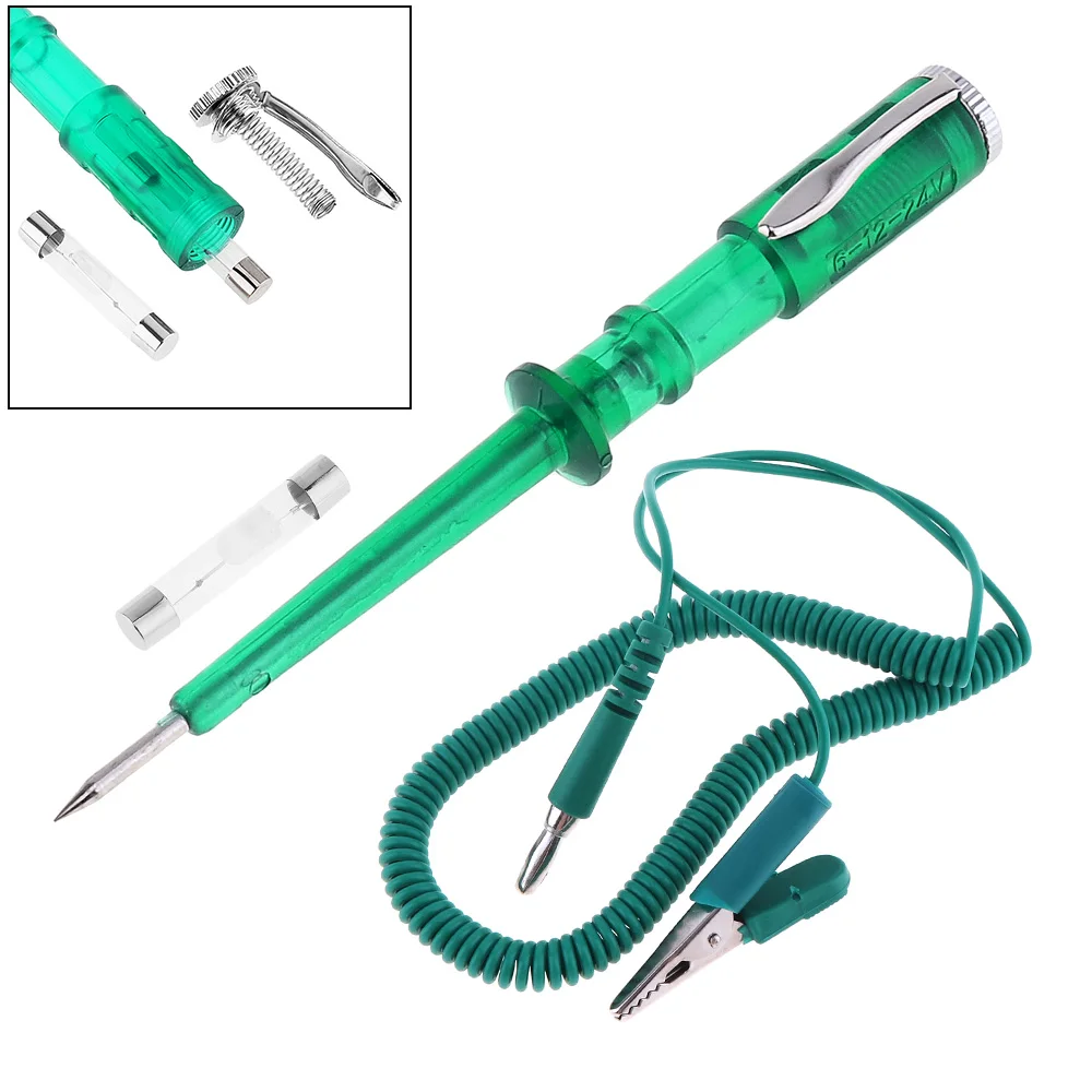 

6V-24V Green Voltage Circuit Tester 13.3CM Car Test Volt Meter Long Probe Pen Light Bulb Automobile Maintenance Tools for Cars