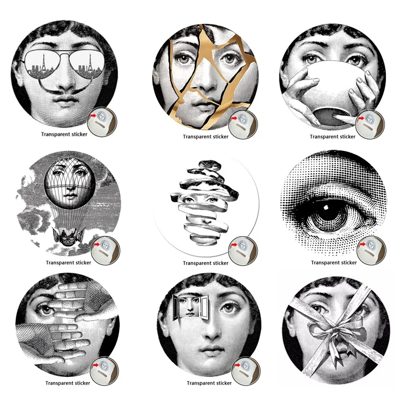 Милан Италия дизайнер fornasetti таблички узор обои разделенные картины настенные наклейки DIY Украшение стены 8 дюймов - Цвет: 22