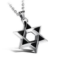 1 stylish hollow six pointed star pendant popular silver necklace