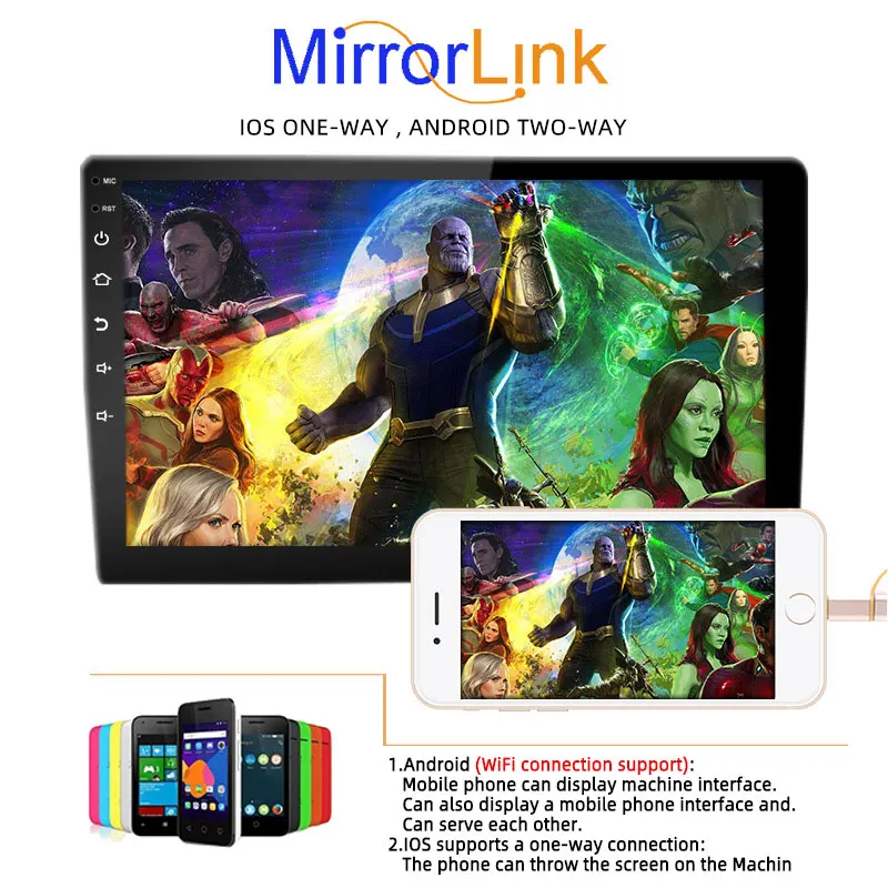 Автомагнитола 9 дюймов 2 Din MP5 плеер Android 1 Гб + 16 ГБ сенсорный экран GPS Wi-Fi Bluetooth 5 0