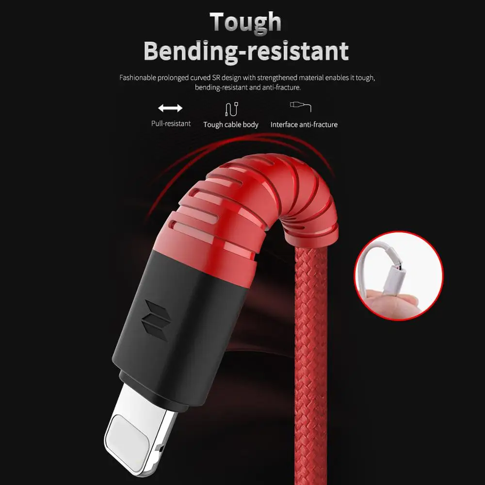 Rock usb кабель для iPhone 11 Pro Max XR XS X 7 8 Plus 6 6S 5 5S iPad Mini 4 мобильный телефон зарядное