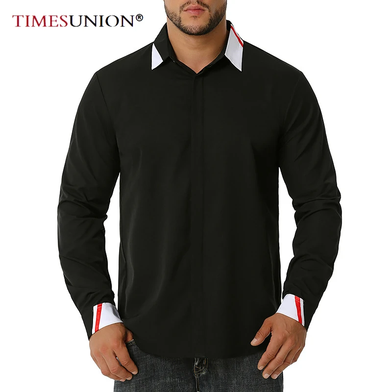 

Black Shirts for Men Business Casual Bridegroom Wedding Shirts Long Sleeve Shirt Fashion Mens Dress Shirts