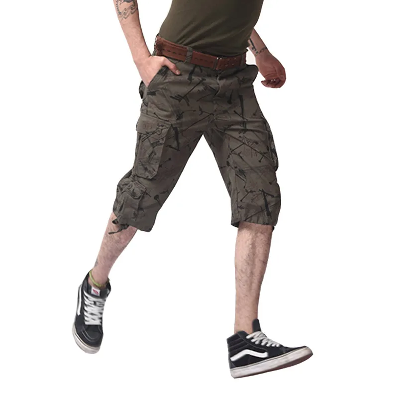 Мужские летние шорты карго повседневные хлопковые белые с карманами в стиле