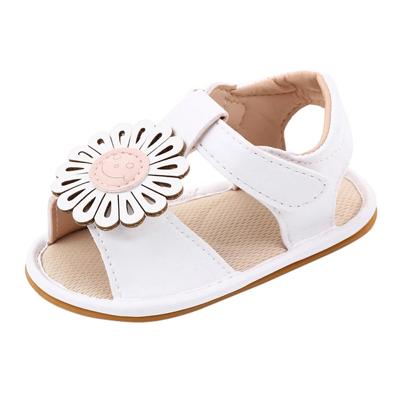 

2020 Summer Baby Girls Breathable Anti-Slip Shoes PU Flower Sandals Toddler Soft Soled Babe Girl Sandal 0-18M