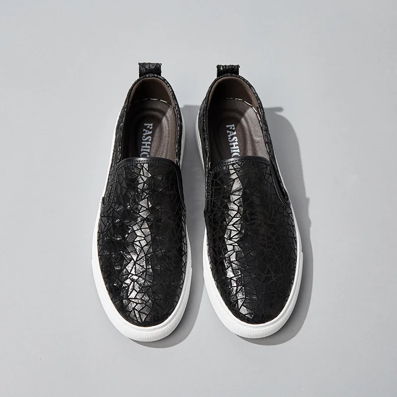 Fashion Men genuine Leather Shoes Luxury Slip On Black Brown outdoor Office Business club party Casual | Обувь