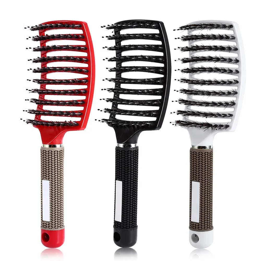 Щетка для волос массажная расческа головы нейлоновая щетка с резиновой ручкой