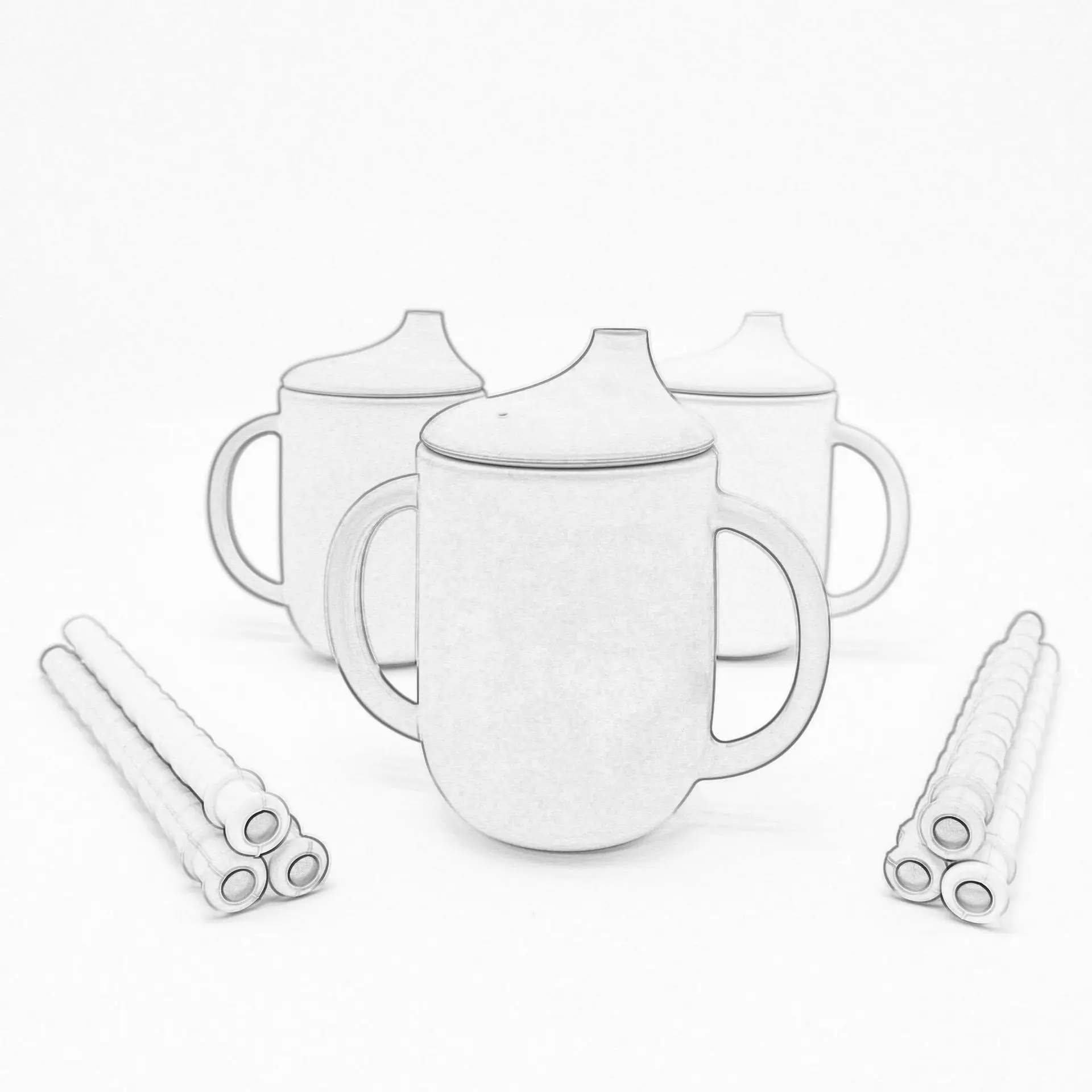 

Creative New Silicone Baby Drink Learning Cup with Straw Leak-Proof Shatter Proof Spot Milk Powder Cup