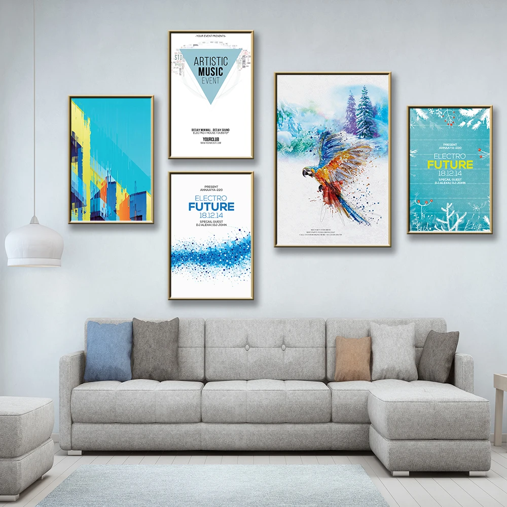 Изысканные плакаты и принты в скандинавском стиле с изображением