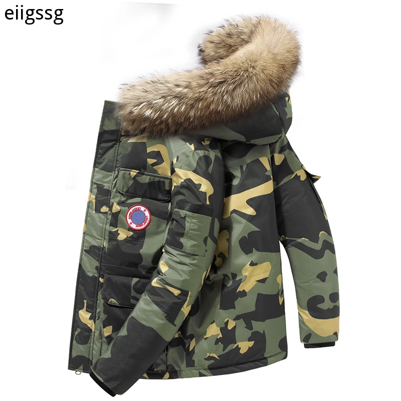 

90%Down Jackets Men Winter Jacket Men Fashion Thick Warm Parkas Fur White Duck Down Coats Casual Man Waterproof Down Jackets 877