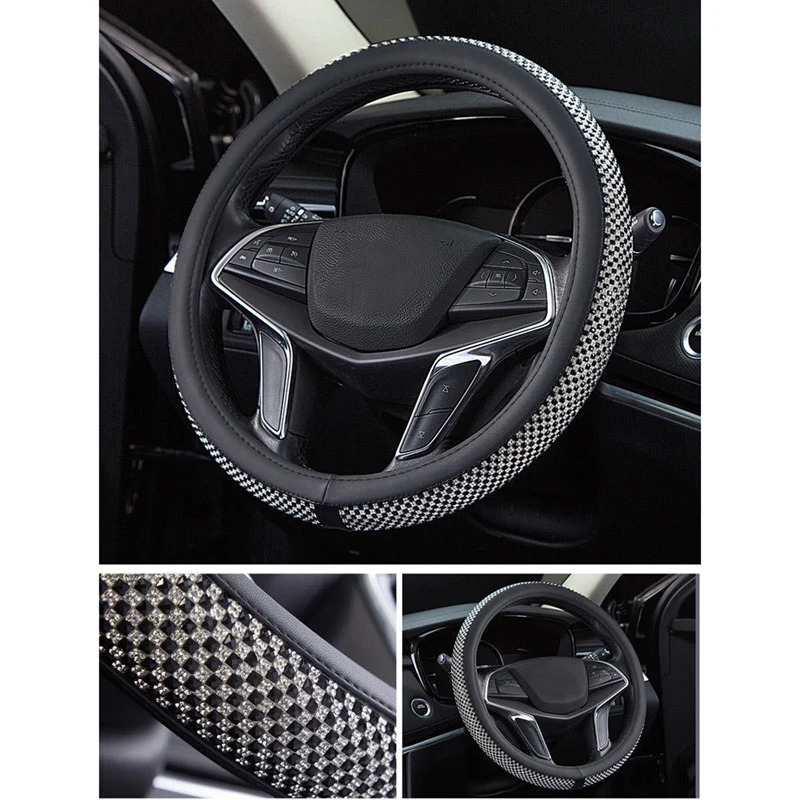Universal 15 Inch 38cm Leather Steering Wheel Cover for Cars Protector Women | Автомобили и мотоциклы