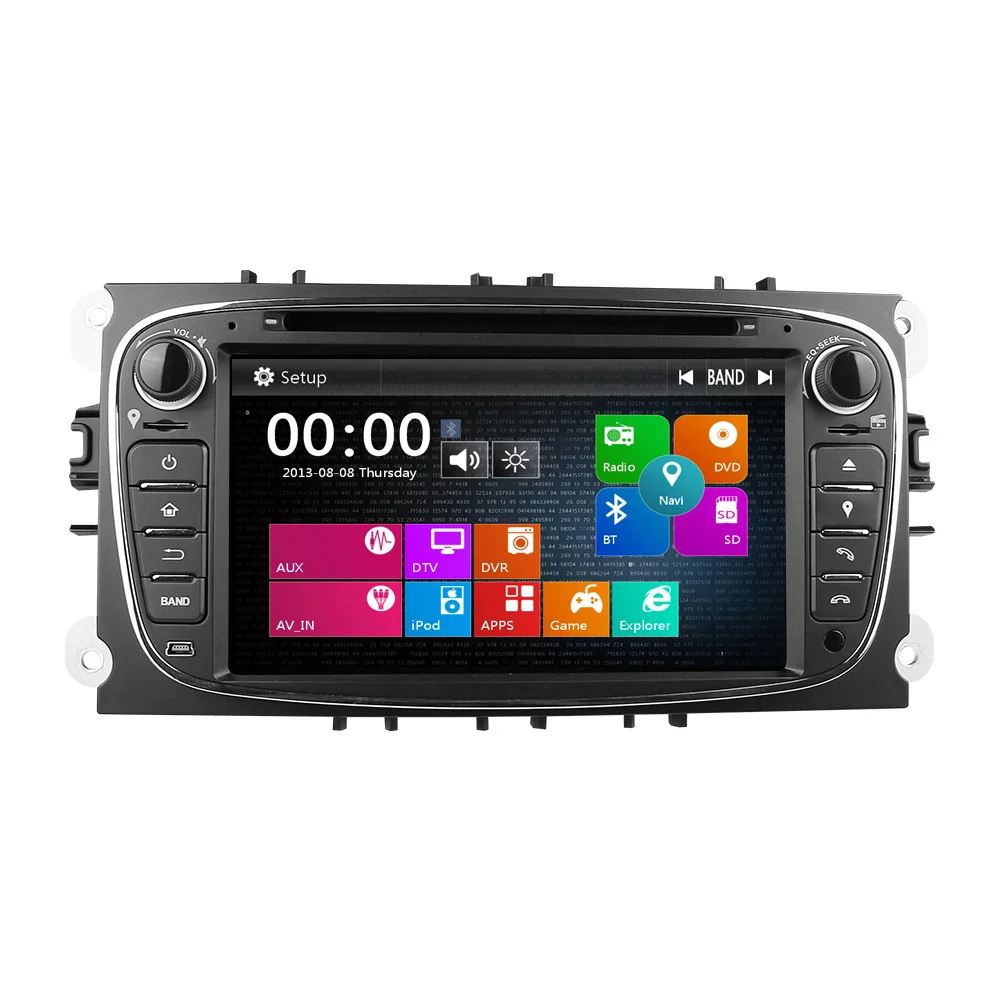 Дешевые 7 'ƈDin специальный автомобильный DVD плеер для Ford Focus/Mondeo/C MAX/S MAX/Galaxy 2007 2011