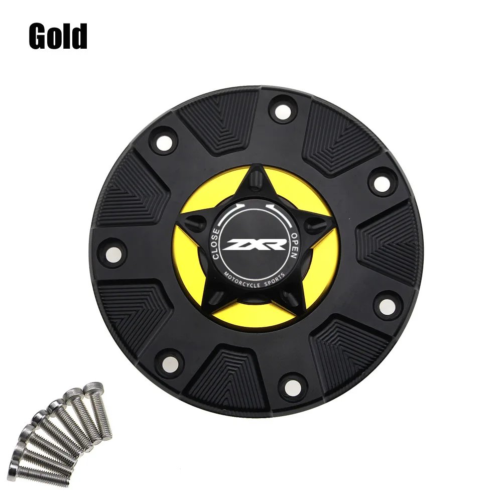 Gold ZXR газовый топливный бак крышка для Kawasaki ZXR400 ZXR750 1991-1999 аксессуары для мотоциклов CNC алюминиевая масляная крышка мотоцикла - Цвет: Gold
