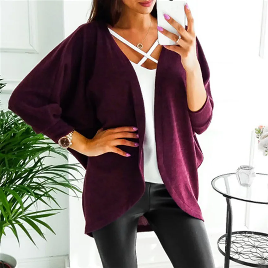 Женские куртки весна осень белые пальто вязаный кардиган женский свитер