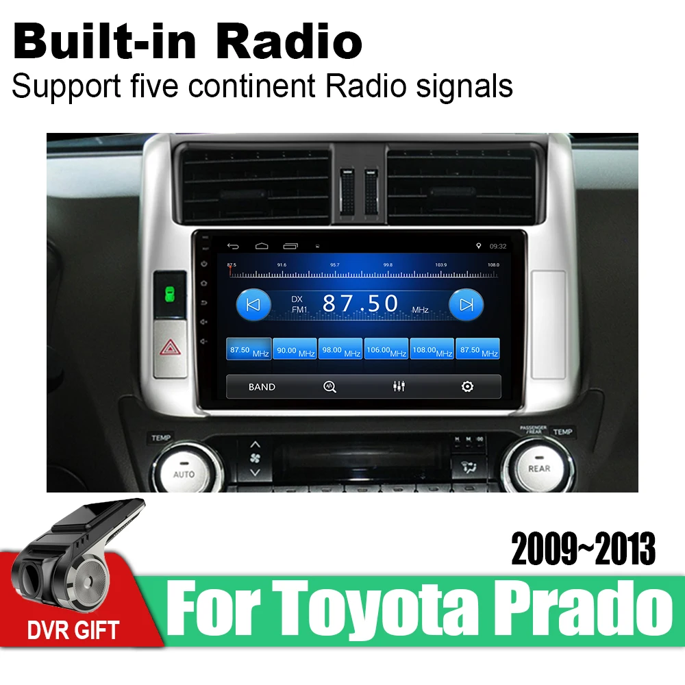 Автомобильный мультимедийный плеер ZaiXi Android с GPS для Toyota Land Cruiser Prado 150 2009 ~ 2013