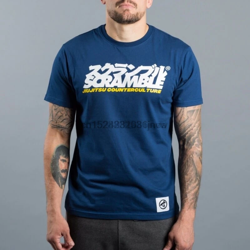 

Scramble T-Shirt Jiu-Jitsu Counterculture Navy Bjj No Gi Grappling Casual
