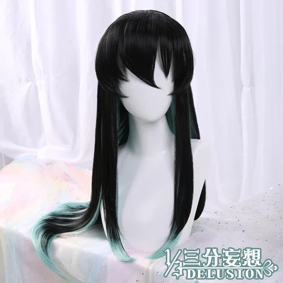 Tokitou wig Аниме «Demon Slayer Kimetsu no Yaiba Tokitou Muichirou Kochou Shinobu Kanroji Mitsuri Tsuyuri Kanawo»; костюм для косплея; боевой костюм - Цвет: Tokitou wig