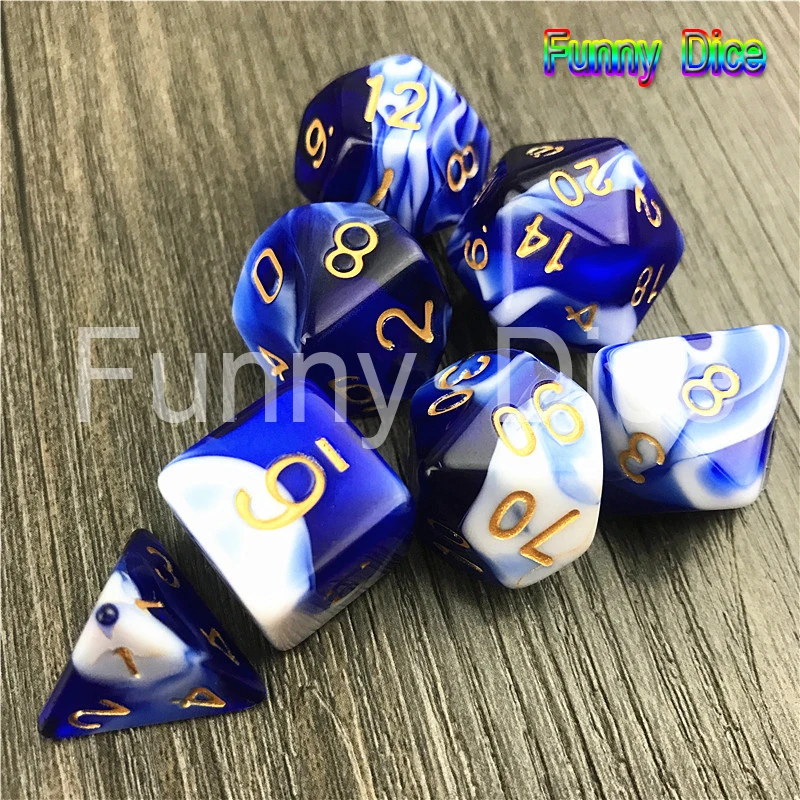 7 шт./компл. для ролевой игры игральные кости DND набор многогранная Туманность Непоседа пластиковая рука для аутизма/СДВГ для избавления от стресса и тревожности фокус игрушки подарок - Цвет: RoyalBlue