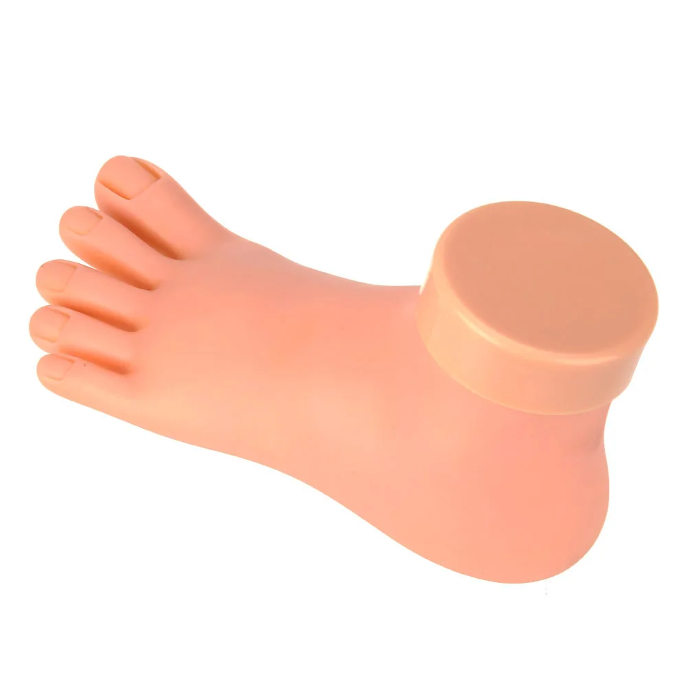 

Flexible Silicone Foot Mannequin with Nails for Practice Pedicure Training Nail Art Display Tool Foot Model Nail Sticker Hot