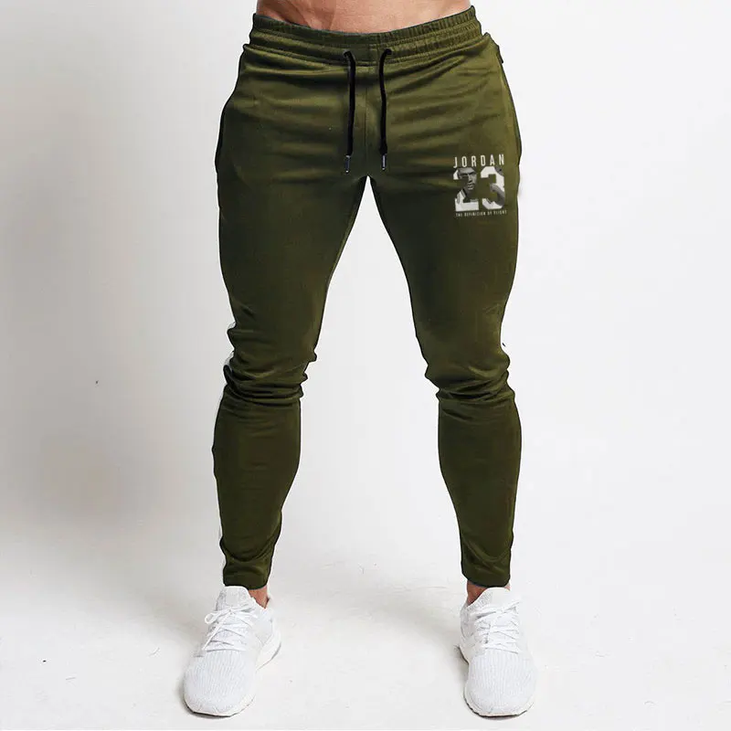 Брюки мужские для фитнеса и бодибилдинга Брендовые повседневные эластичные