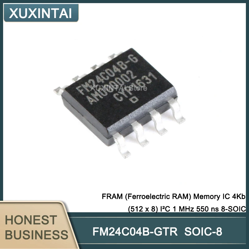 50Pcs/Lot FM24C04B-GTR FM24C04B FRAM (Ferroelectric RAM) Memory IC 4Kb (512 x 8) I²C 1 MHz 550 ns 8-SOIC