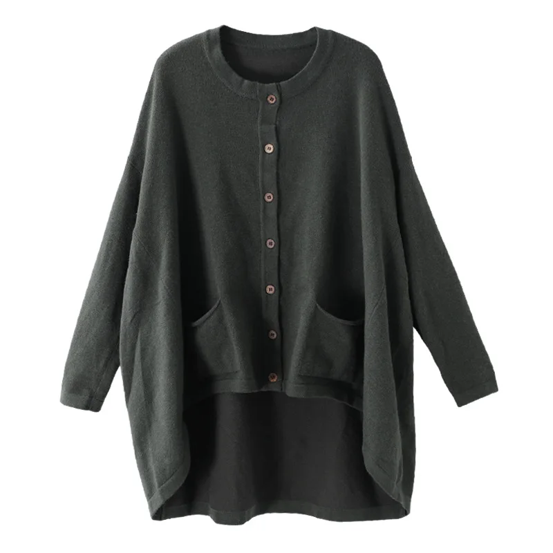 Women Sweater Autumn Winter Large size Loose Coat New Female Tops 2019 Cardigan Long-sleeved pocket Casual jackets |