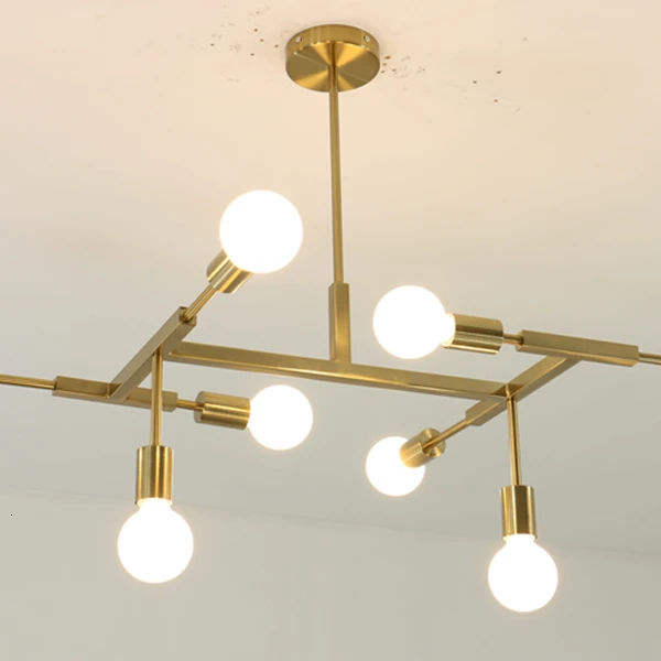 Светодиодный светильник лампы филиал Золото подвесной простой современный