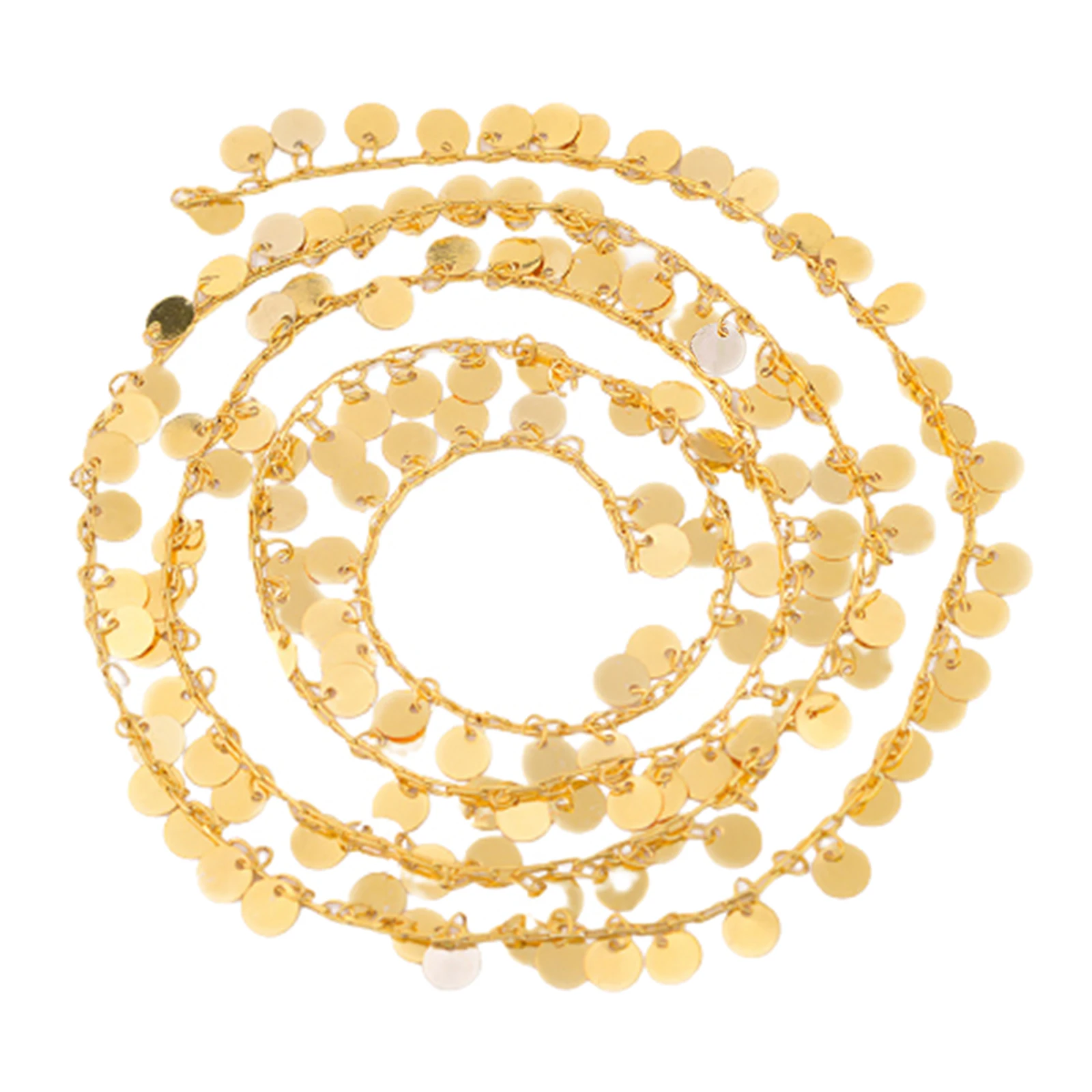 

1 Meter Round Coin Link Chain Charms Pendants Circle Disc Jewelry Making Chain for DIY Findings Necklace Crafts
