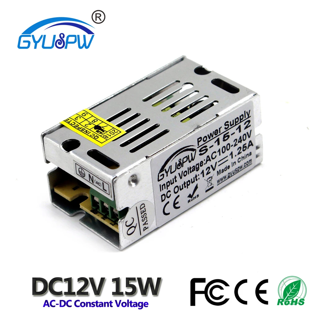 Новый светодиодный импульсный источник питания DC12V DC24V 15 Вт 24 36 48 60 72 100 120