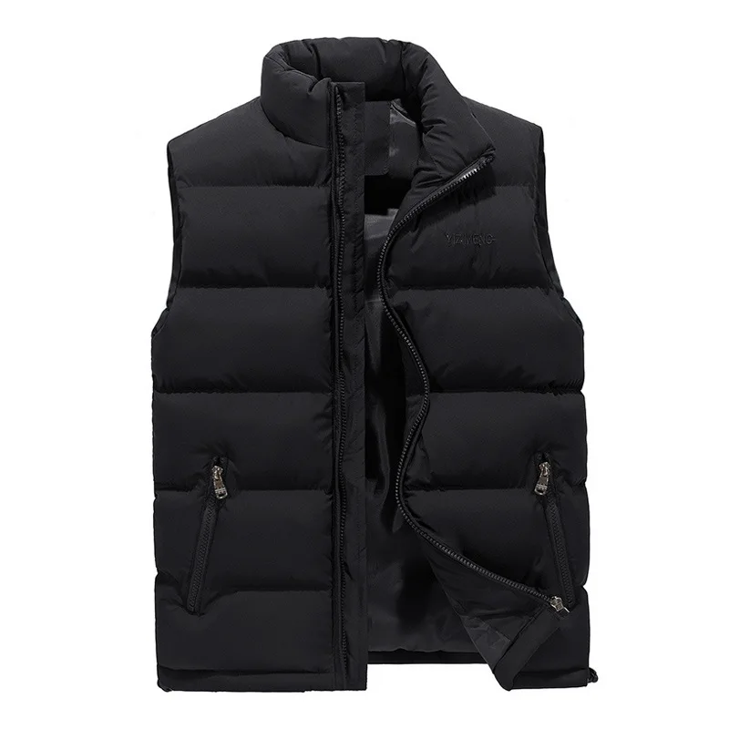 

Autumn Winter Men Sleeveless Parkas Jacket Men's Vest Thick Keep Warm Jacket Fashion Casual Stand Collar Windproof Waistcoat