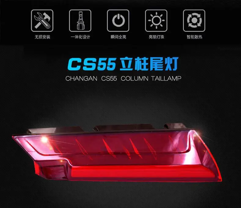 1 Набор, автомобильный бампер противотуманные фары для ChangAn CS55 Дневной светильник автомобильные аксессуары Chang светодиодный задний светильник changan cs55 хвост светильник стоп-сигнал