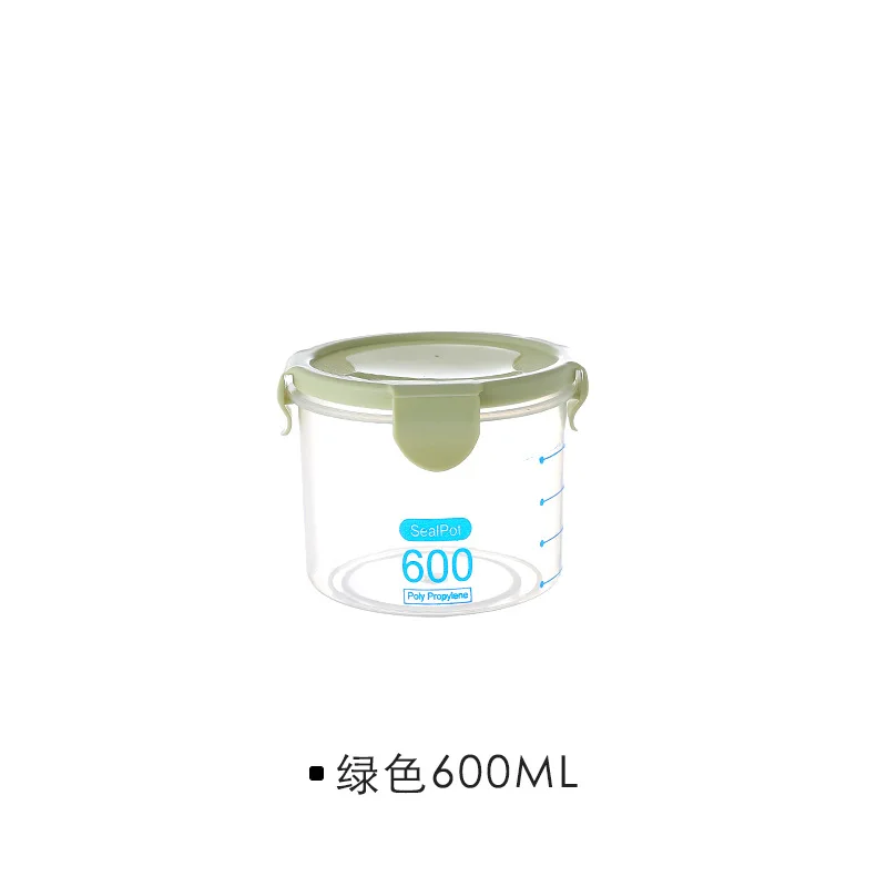 600ml Green 600 мл/800 мл/1000 мл/1500 мл свежий горшок для хранения кухни пластиковая закрывающаяся коробка контейнер для сохранения пищи Твердые крупы банка для зерна - Цвет: 600ml Green