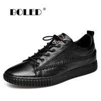 handmade genuine leather men shoes fashion lace up walking shoes men design breathable men flats shoes dropshipping