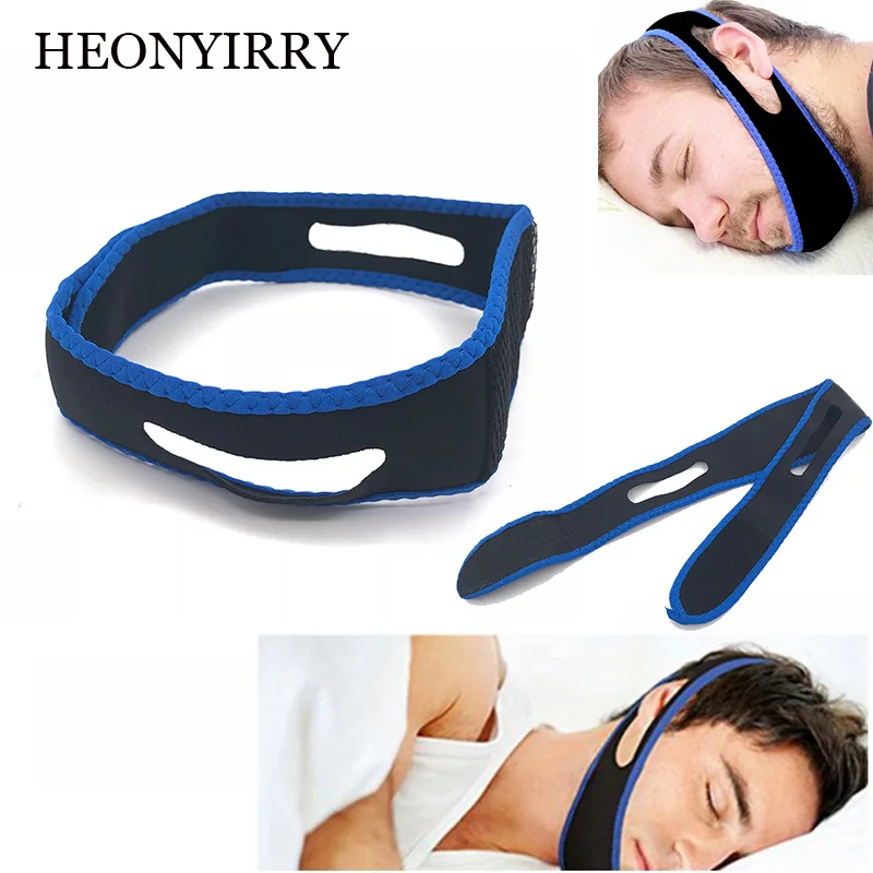Anti Snore ремешок для подбородка стоп храп пояс апноэ во время сна поддержка подбородка ремни для женщин мужчин Ночная помощь инструменты Горячая Распродажа - Цвет: Синий