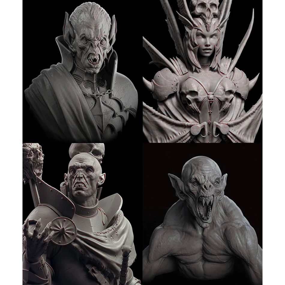 

1/10 ancient fantasy bust crew include 4 Resin figure Model kits Miniature gk Unassembly Unpainted