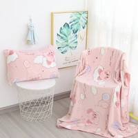 big size classic game kirby image flannel blanket nap quilt kawaii anime pillowcase exquisite bed becoration gift for girl