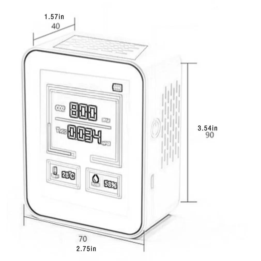 

Temperature Humidity Air Detector Air Quality Monitor Digital PM2.5 Detector Tester Gas Monitor Diagnostic Tool