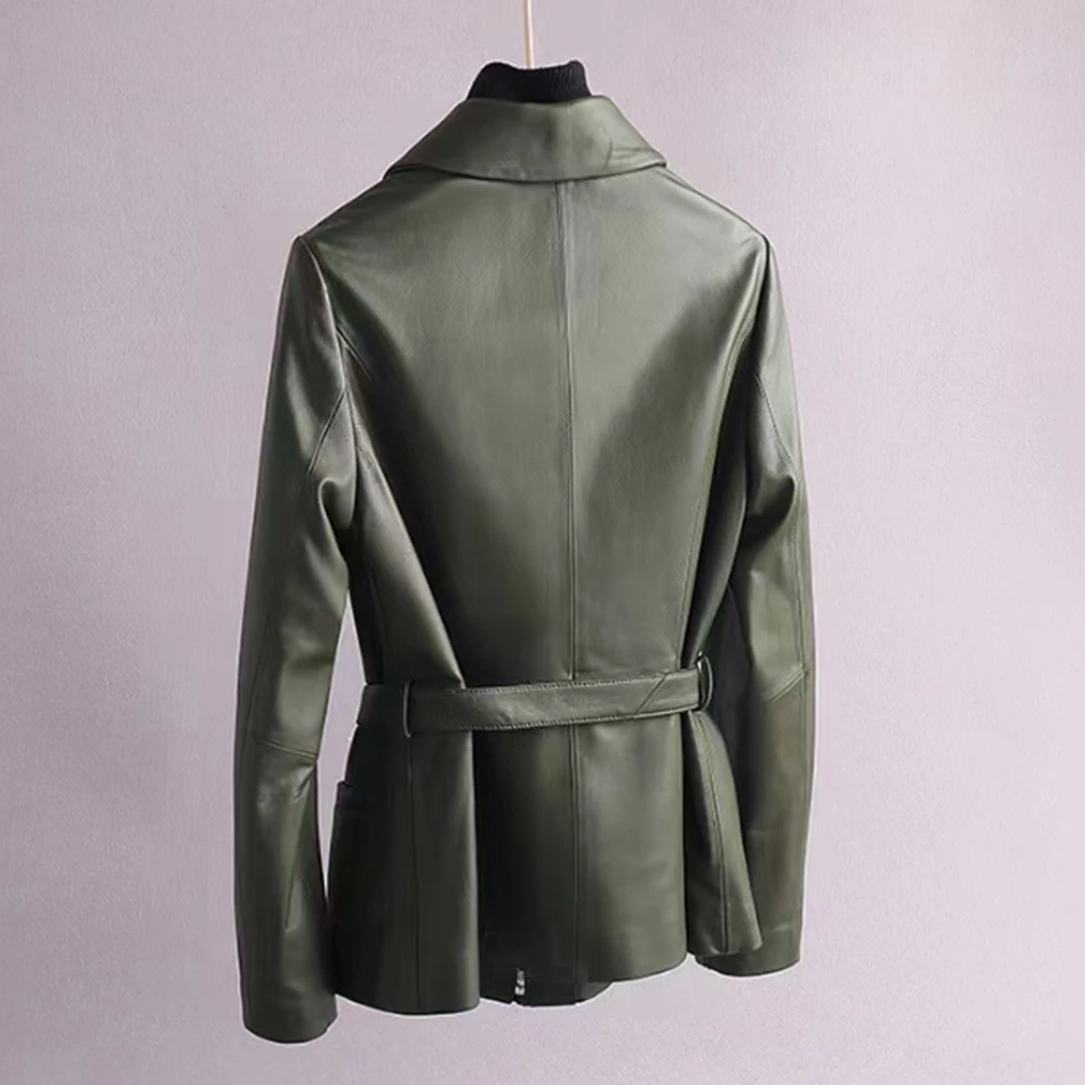 SALE Women's Winter Real Sheepskin Coat Natural Leather Down Jacket Female Coats F0083 Black Green M-2XL Fast Shipping