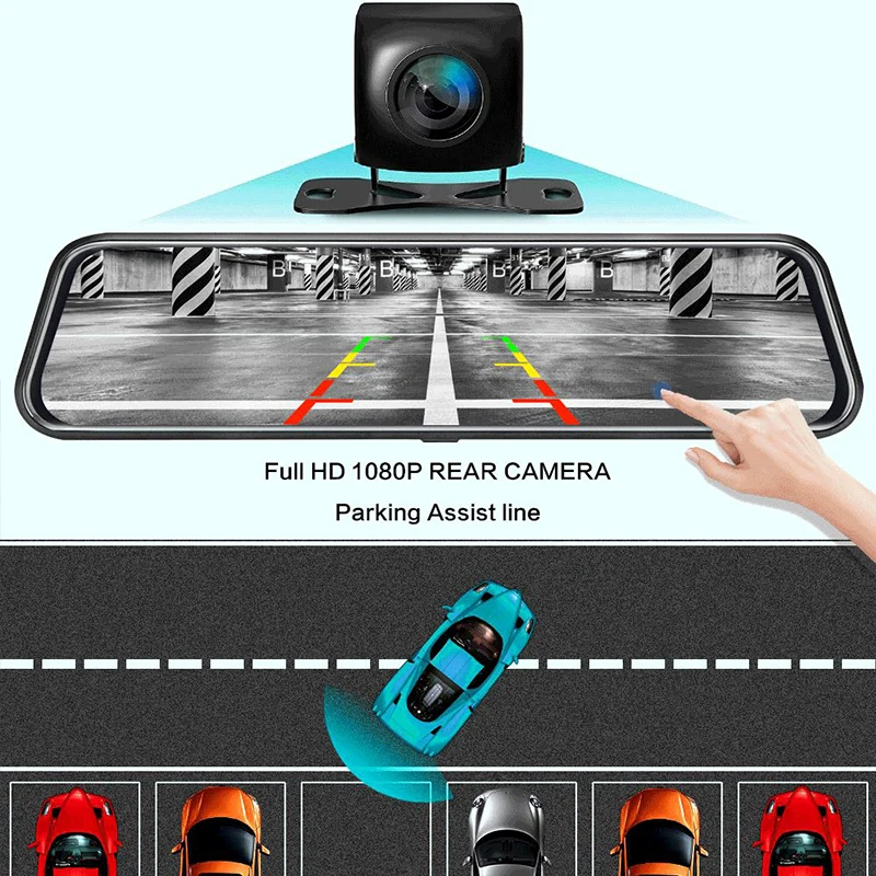 Видеорегистраторы для автомобилей с разрешением Full HD Dash Cam 10 дюймов потоковый