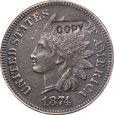 

1874 Indian head cents coin copy