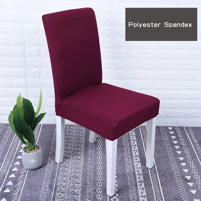 

Solid Color Chair Cover Spandex Slipcovers For Dining Room Stretch Elastic Chair Covers Banquet Hotel Kitchen Wedding