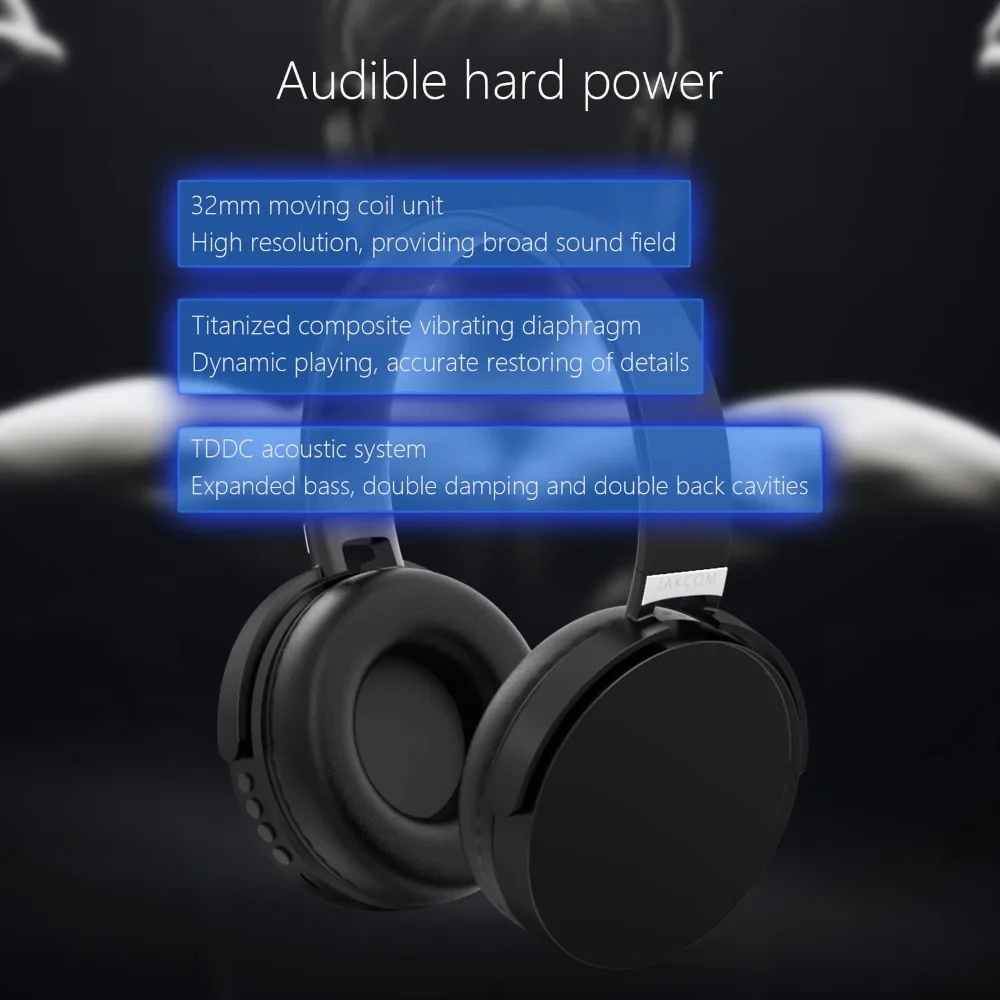 2020 newBH2 Wireless Bluetooth 4.1 Headphones wireless headset with Mic FM Support TF card for Iphone Samsung Xiaomi cell phones